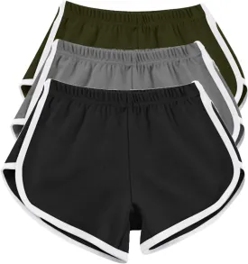 3 Pack Shorts for Women Summer Casual High Waisted Dolphin Workout Gym Running Athletic Sports Shorts Lounge