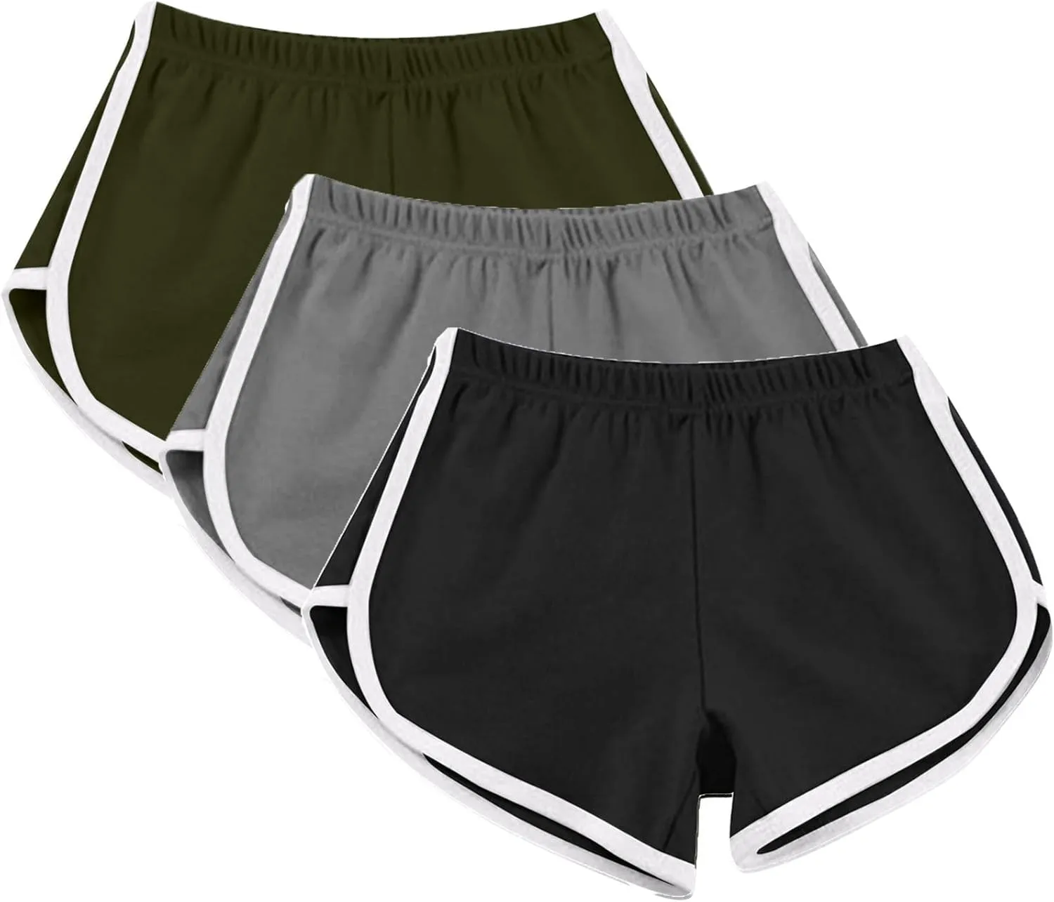 3 Pack Shorts for Women Summer Casual High Waisted Dolphin Workout Gym Running Athletic Sports Shorts Lounge