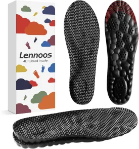 4D Cloud-Soft Comfort Soles for Men - Memory Foam Steppers Insoles with Graphene-Infused Fabric - Arch Support Trim to Fit Insoles for Enhanced Foot Comfort and Fatigue Relief (US M 5-7.5)