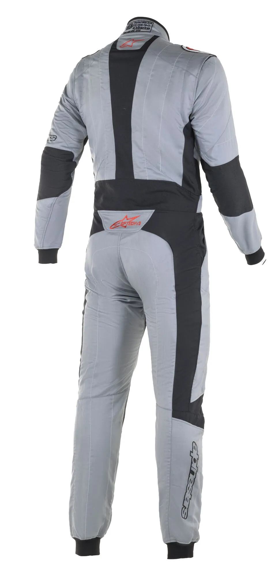 ALPINESTARS 3354020_9083_44 GP TECH v3 Racing suit, FIA 8856-2018, mid gray/red, Size 44