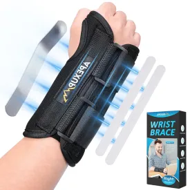 APEXUP Wrist Brace for Carpal Tunnel, Night Pain Relief Hand Brace with Adjustable Wrist Wraps and Splint for Men and Women, Ideal for Tendonitis, Arthritis, and Sprains (M, Right)