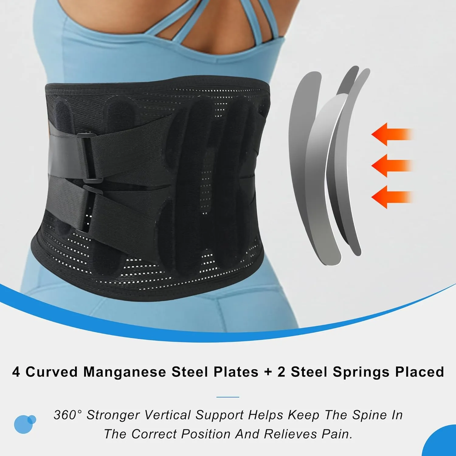 Back Brace for Lower Back Pain Relief for Women Adjustable Lumbar Support Belt Breathable Mesh for Herniated Disc,Sciatica,Scoliosis with Removable 3D Pad Home Work Sports