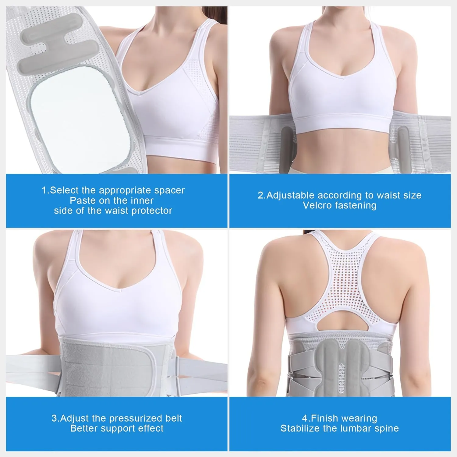 Back Brace for Lower Back Pain Relief for Women Adjustable Lumbar Support Belt Breathable Mesh for Herniated Disc,Sciatica,Scoliosis with Removable 3D Pad Home Work Sports