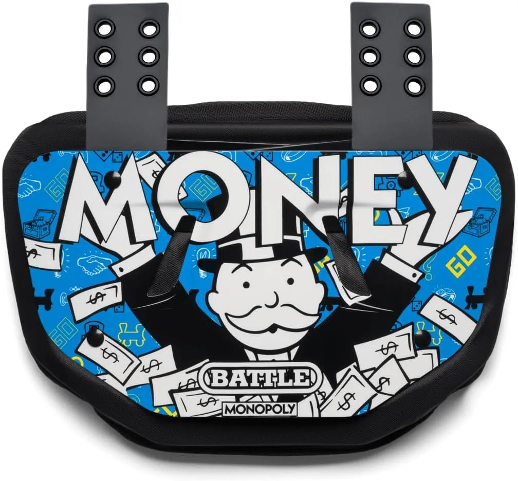 Battle Sports Novelty Football Back Plate  Hard Shell Lower Back Protector with Contoured Foam for High-Impact Protection for Youth, Kids and Adults