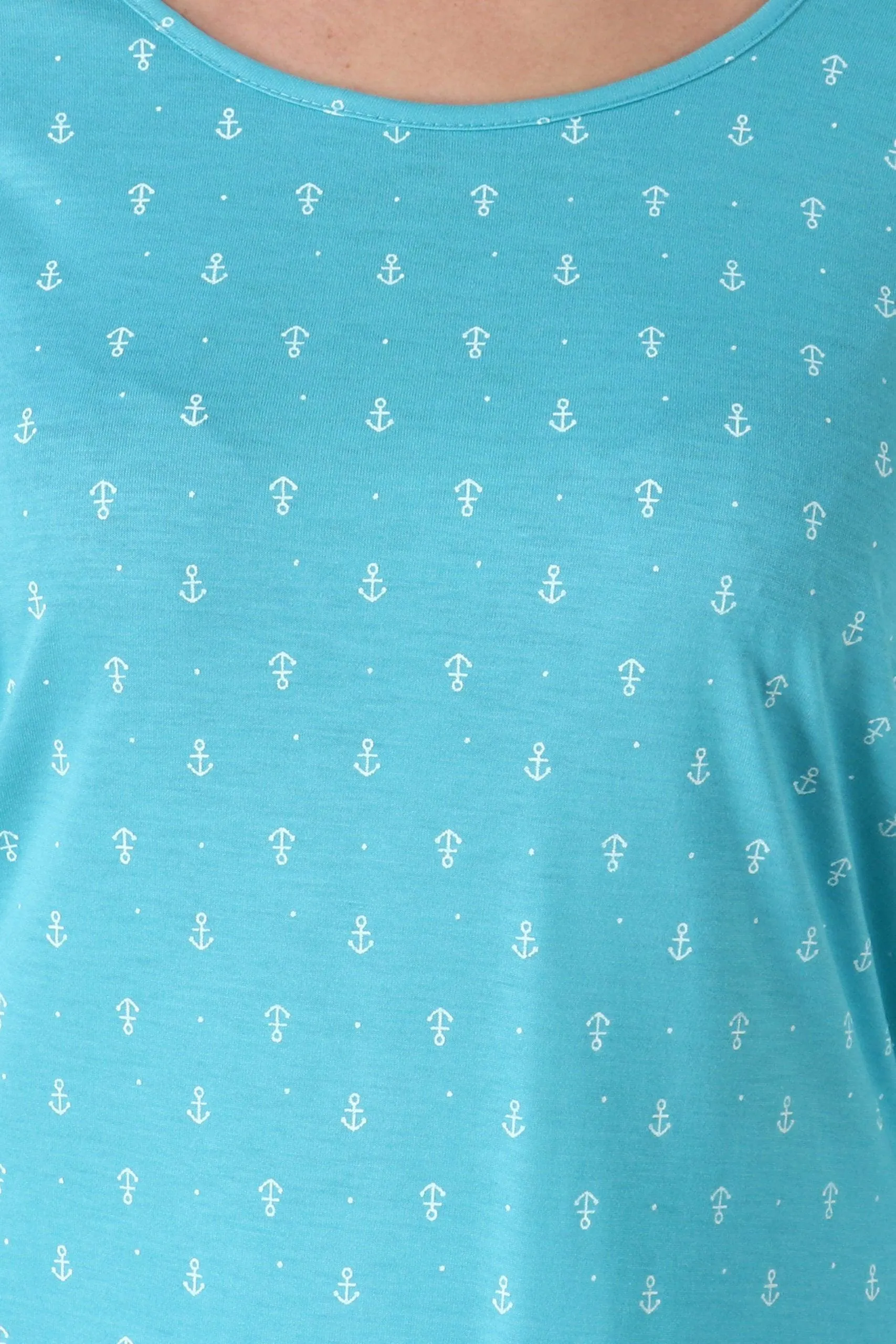 Blue Anchor All Over Printed Night Suit Set