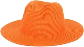 Breathable Straw fedora Orange