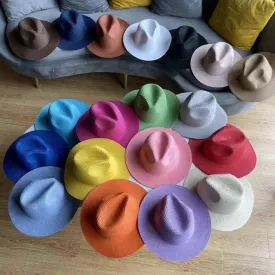 Breathable Straw fedora Rust