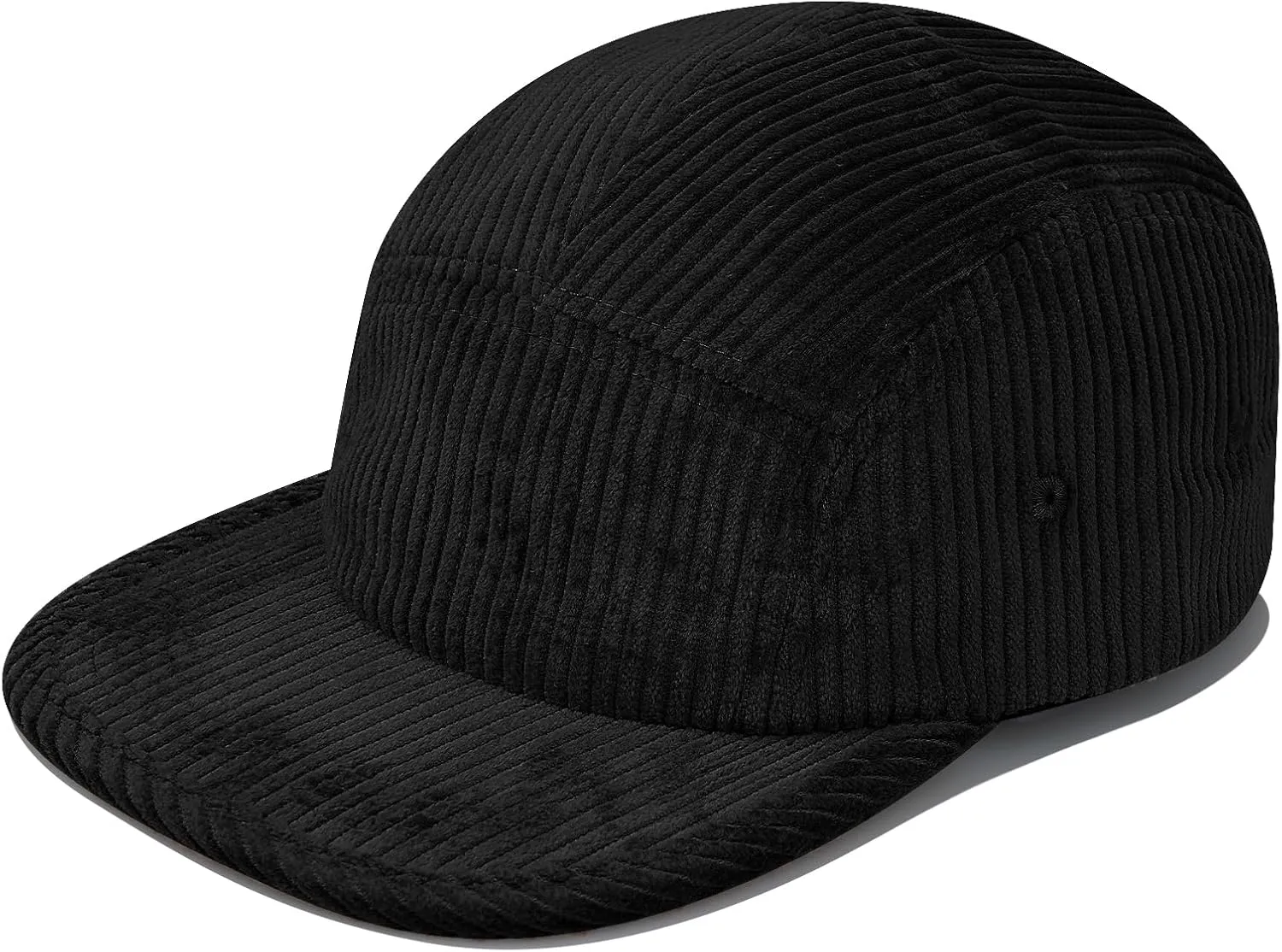 CLAPE Snapback 5 Panel Baseball Cap, Corduroy Breathable Flat Brim Trucker Hat Adjustable Unstructured Dad Hat Ball Caps
