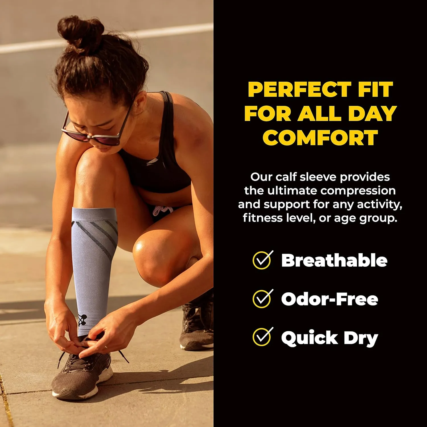 CopperJoint Running Calf Compression Sleeve Women  Easy-On Footless Calf Compression Sleeves for Men, Support Mens Leg Sleeves for Runners, Basketball, Sports, Copper Infused Nylon - Grey, Medium