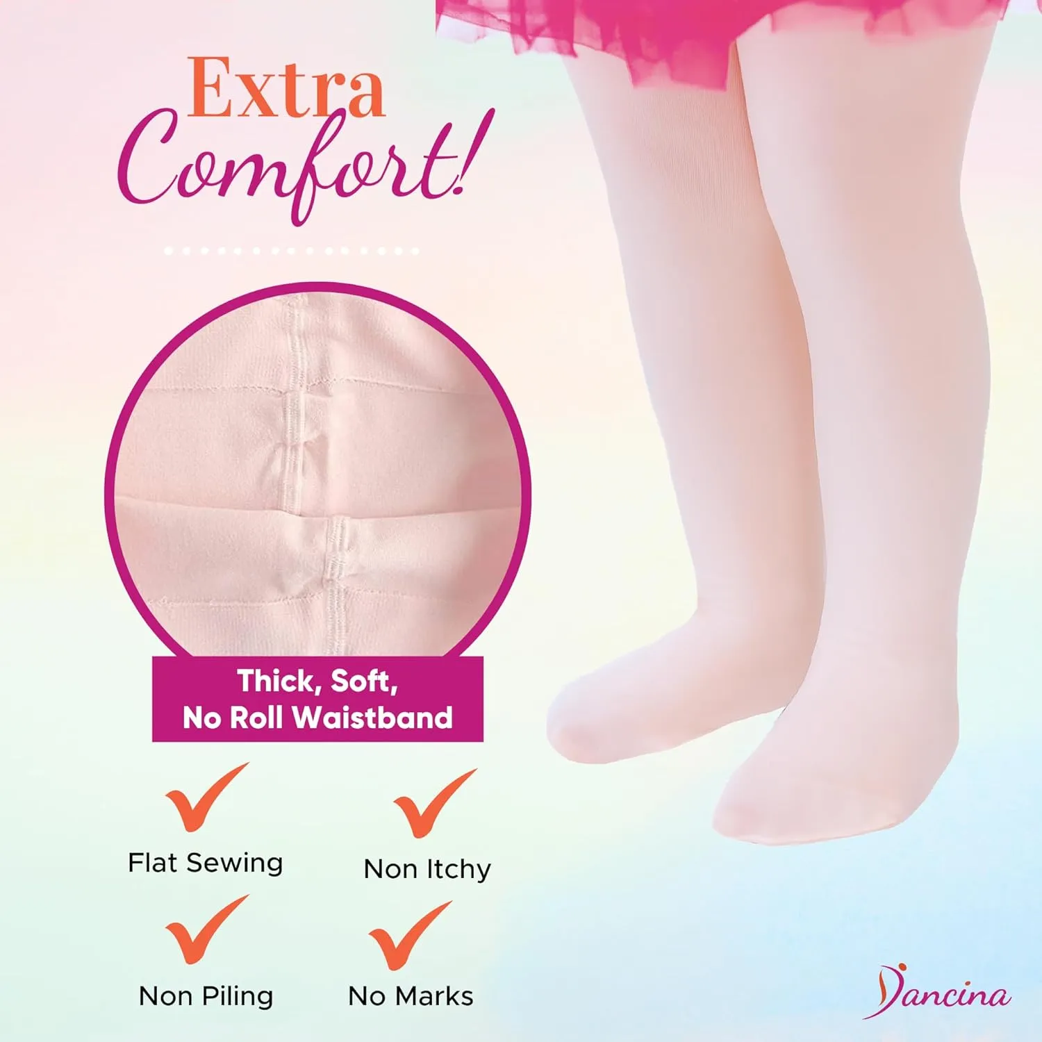 Dancina Ballet Tights for Toddler Girls  Tights for Dance Class, Recitals & Everyday Wear  Soft, Stretchy, Durable