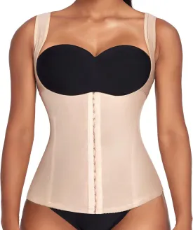 Ekouaer Women's Underbust Corset Waist Trainer Cincher Steel Boned Body Shaper Tummy Fat Burner S-4XL