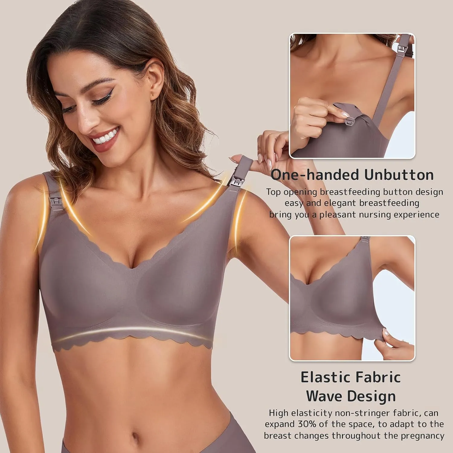 Gailife 3 Pack Nursing Bras for Breastfeeding Seamless Wireless Maternity Bras for Pregnancy Soft Sleep Breastfeeding Bra