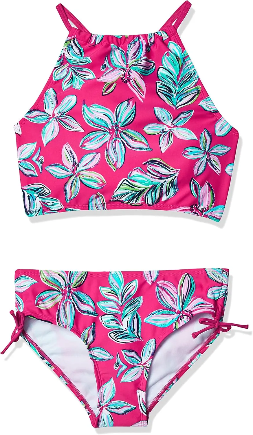 Kanu Surf Girls' Daisy UPF 50 Beach Sport Halter Tankini 2-Piece Swimsuit