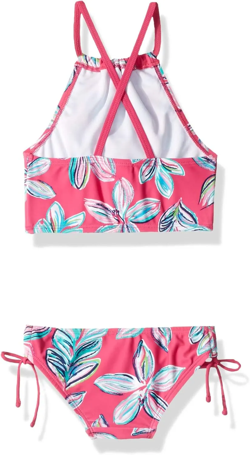Kanu Surf Girls' Daisy UPF 50 Beach Sport Halter Tankini 2-Piece Swimsuit