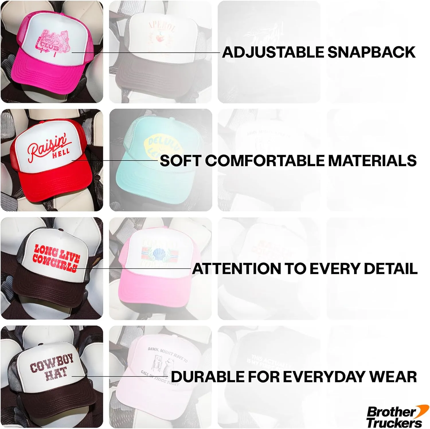 Misbehavin' Vintage Trucker Hat | Premium Snapback Baseball Hat for Men & Women