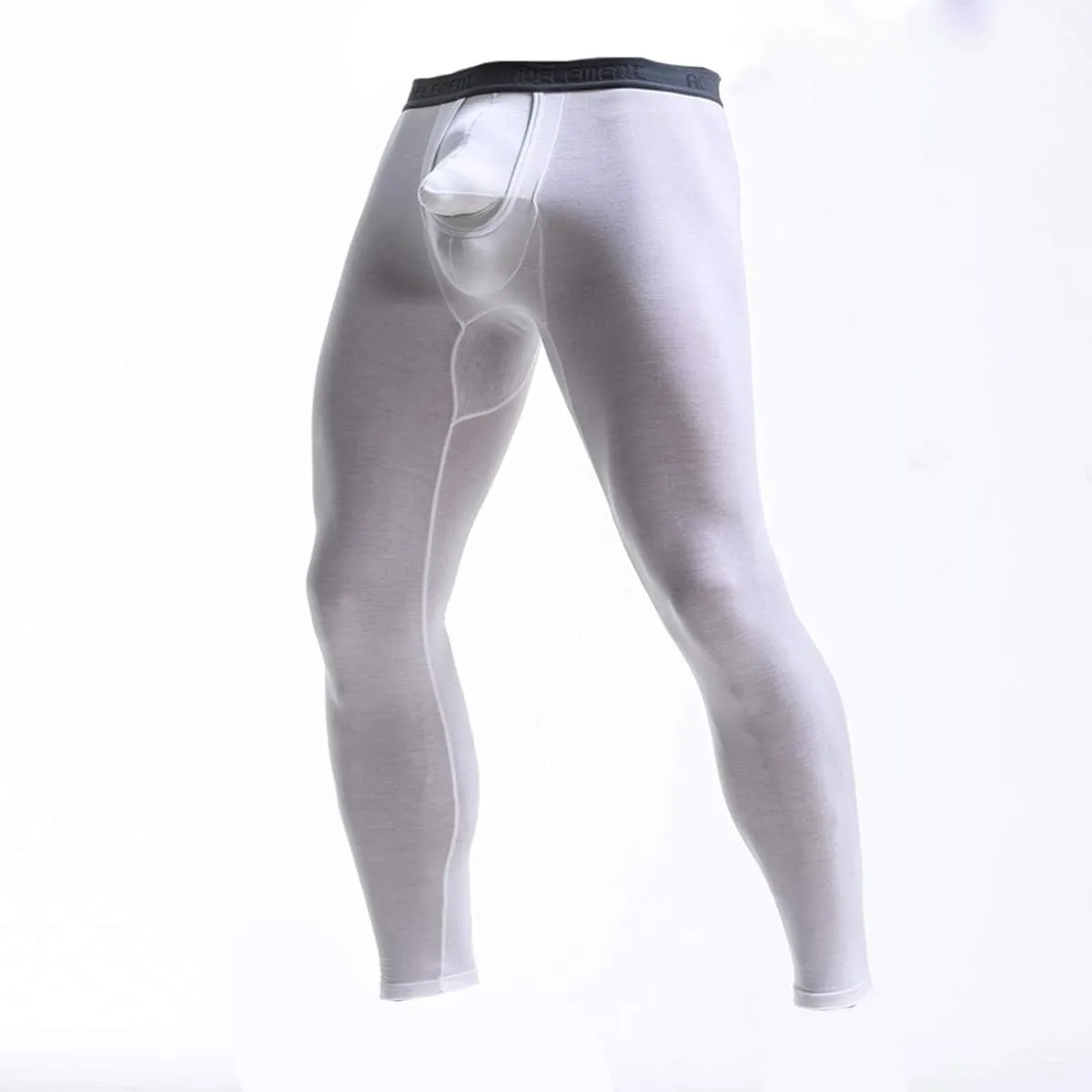 Ouruikia Men's Thermal Underwear Pants Modal Long Johns Tagless Lightweight Thermal Bottoms Separate Pouch