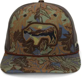 Paramount Outdoors Sunset Bison 6-Panel Performance Rope Cap Mountain Silhouette Outdoor Hat Buffalo Hat Comfort Snapback