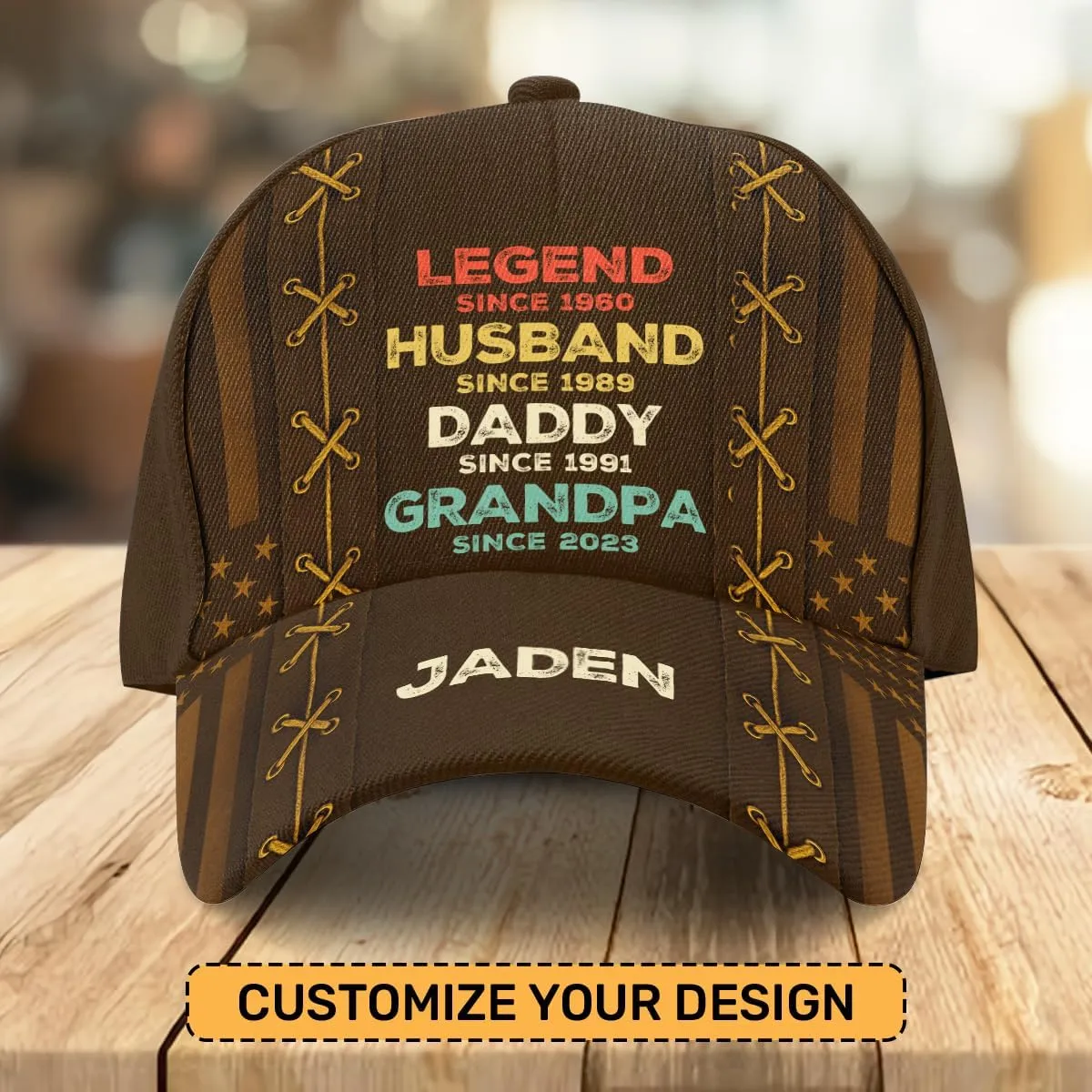 Personalized Dad Grandpa Cap - Custom Dad Grandpa Hat with Kids Name - Custom Gift for Daddy On Fathers Day