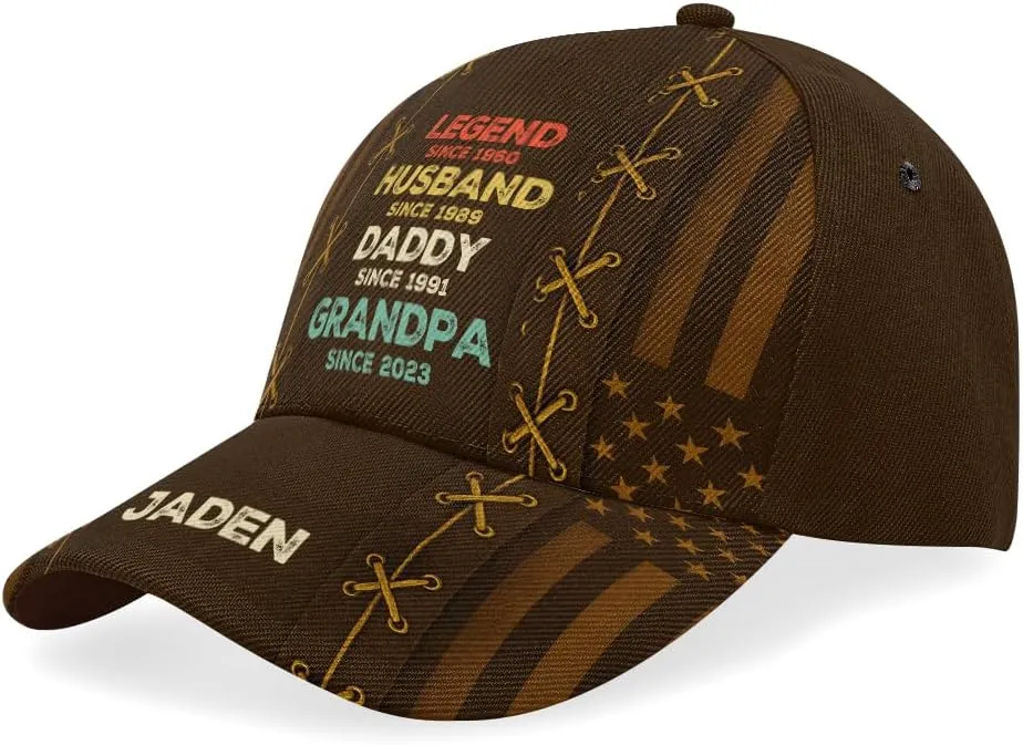 Personalized Dad Grandpa Cap - Custom Dad Grandpa Hat with Kids Name - Custom Gift for Daddy On Fathers Day