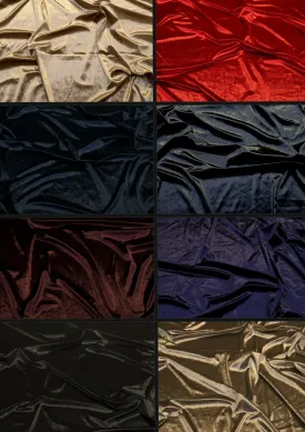 Premium Velvet Gloss Finish Fabric 1-Way Stretch 60" for Soft Furnishing & Dress