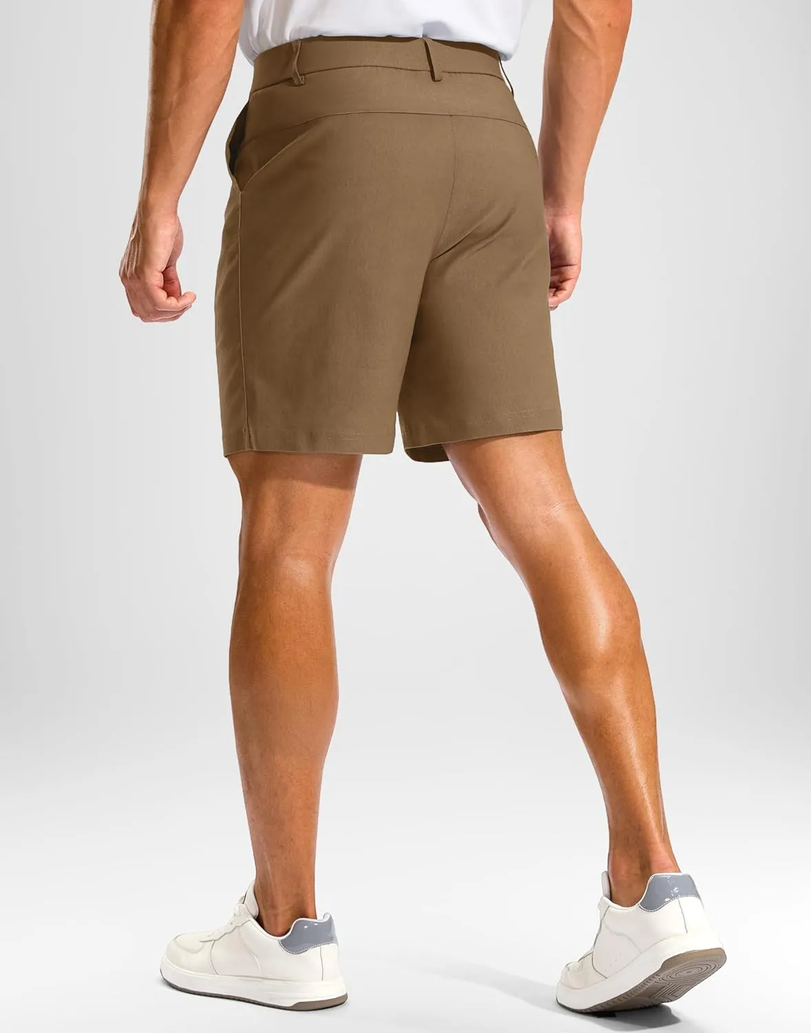 Pudolla Men's Golf Dress Shorts 7" Stretch Casual Work Hybrid Shorts for Men with 3 Pockets Quick Dry Breathable