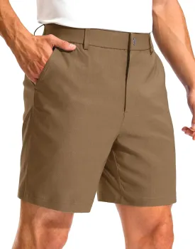 Pudolla Men's Golf Dress Shorts 7" Stretch Casual Work Hybrid Shorts for Men with 3 Pockets Quick Dry Breathable