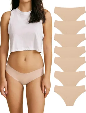 SHARICCA Women Seamless Cheeky Bikini No Show Panties Ladies Invisible Breathable Briefs Soft Stretch Underwear Multi Pack