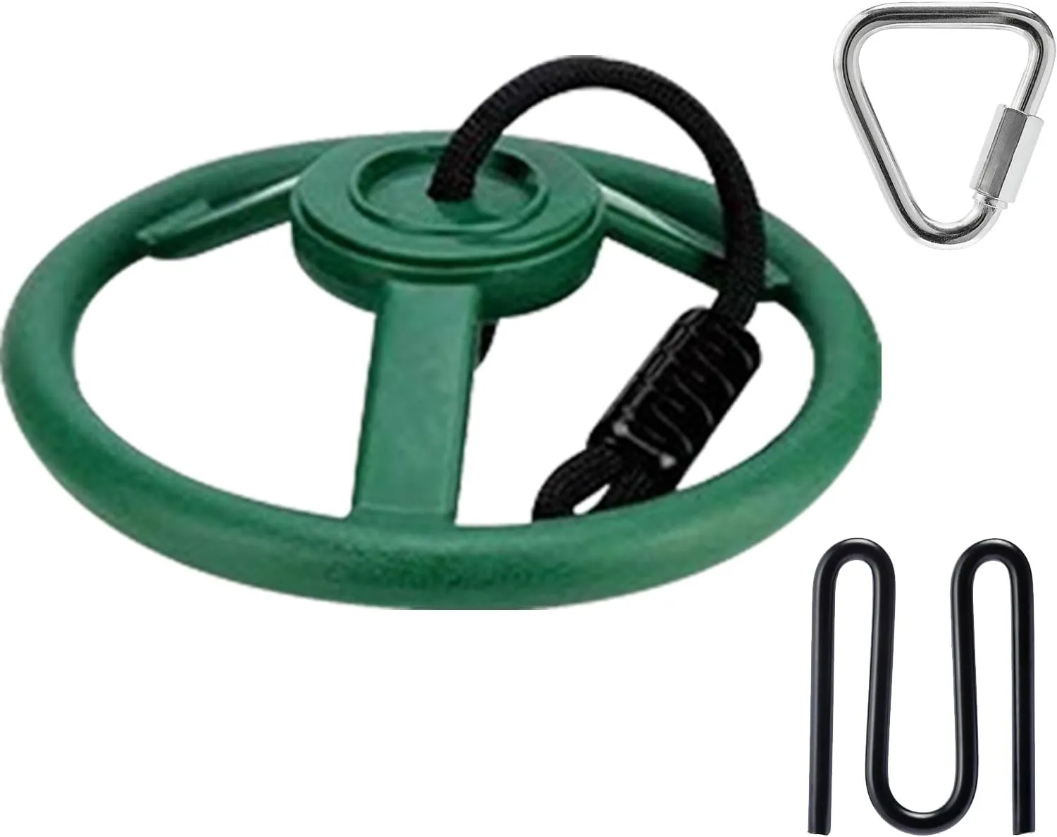 Spinning Wheel for Monkey Line, Gorilla Line and Ninja Warrior Obstacle Courses  Complete Expansion Kit with Durable Buckles, Carabiners, Easy Setup, Safe Secure Training Equipment (Grey)