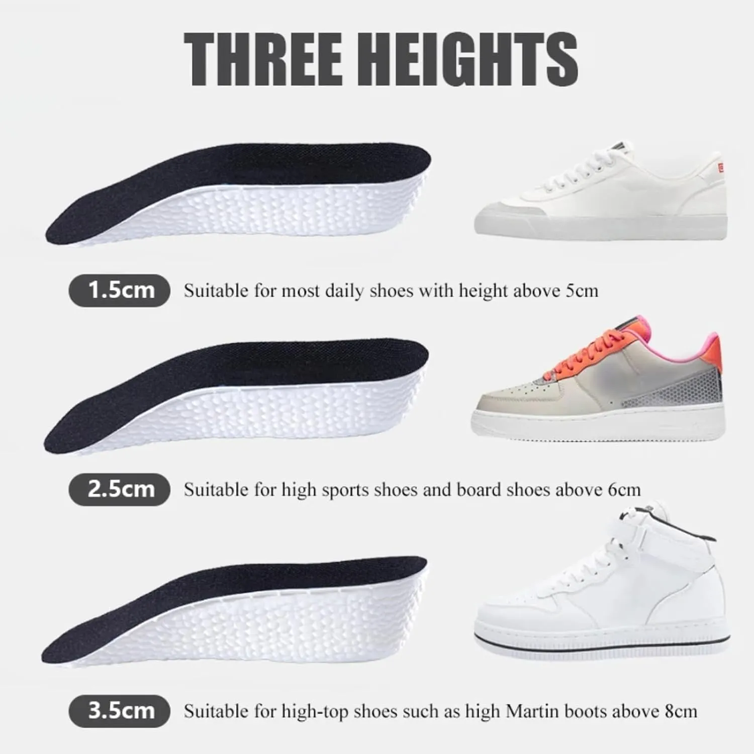 Startup Brandone Orthopedic Highpads,Height Increase Insoles,Breathable Orthopedic Insoles with Arch Support,Shock Absorption