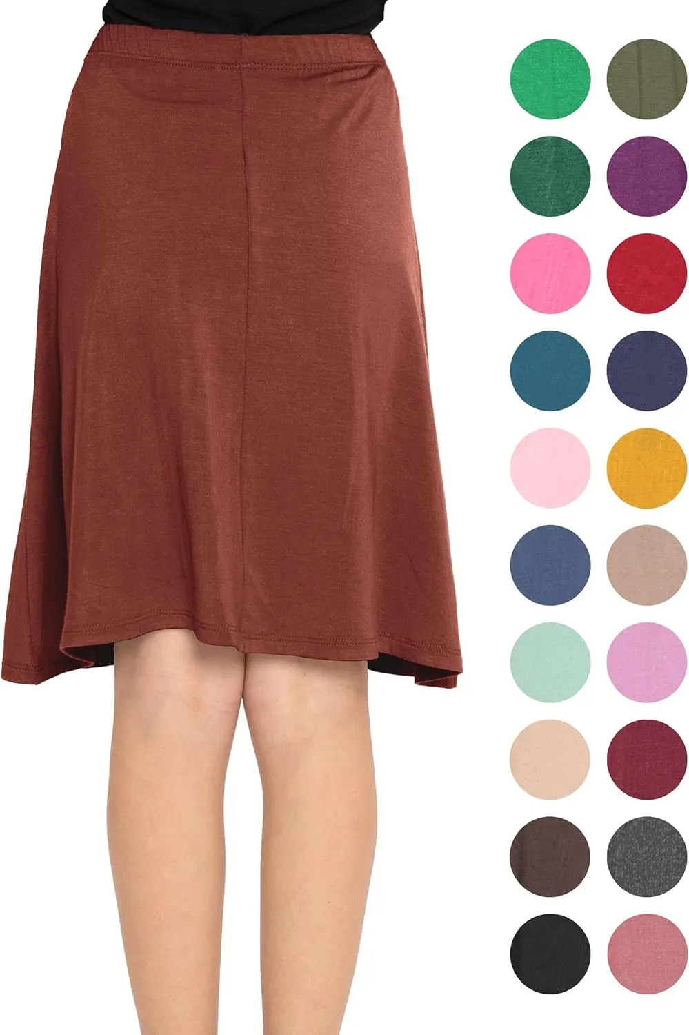 STRETCH IS COMFORT Youth Girls Flowy A-Line Skirt Knee Length and Ankle Length | Kids | Sizes 4-16