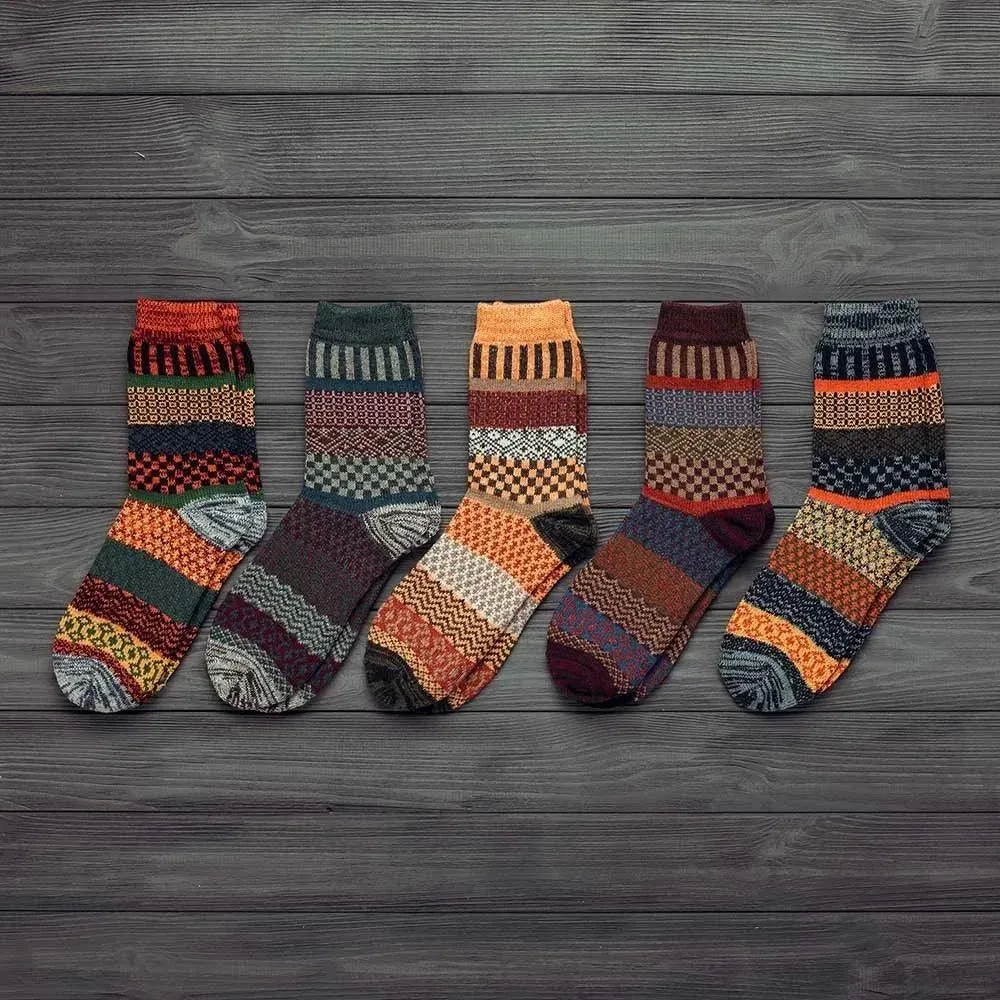 Thick Striped Wool Socks