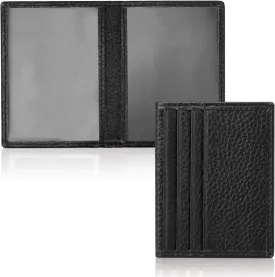 Unaone Slim Minimalist Wallet - Premium Leather Card Holder Card Case RFID Blocking Front Pocket Wallets with 8 Card Slots and 2 ID Window, Black