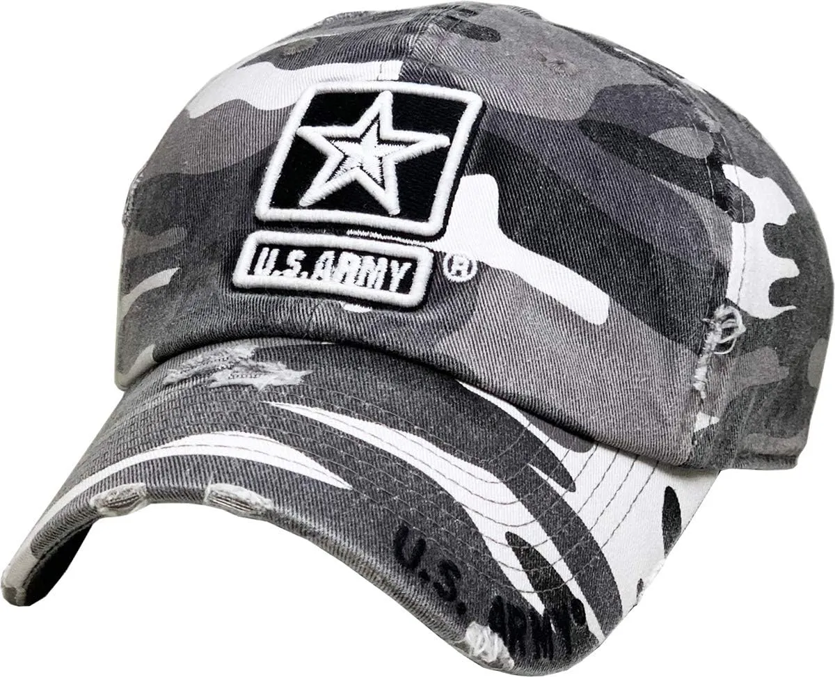 US Army Official Licensed Premium Quality Only Vintage Distressed Hat Veteran Military Star Baseball Cap