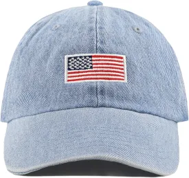 USA Flag & Embroidery Premium 100% Cotton Low Profile Adjustable Baseball Dad Cap