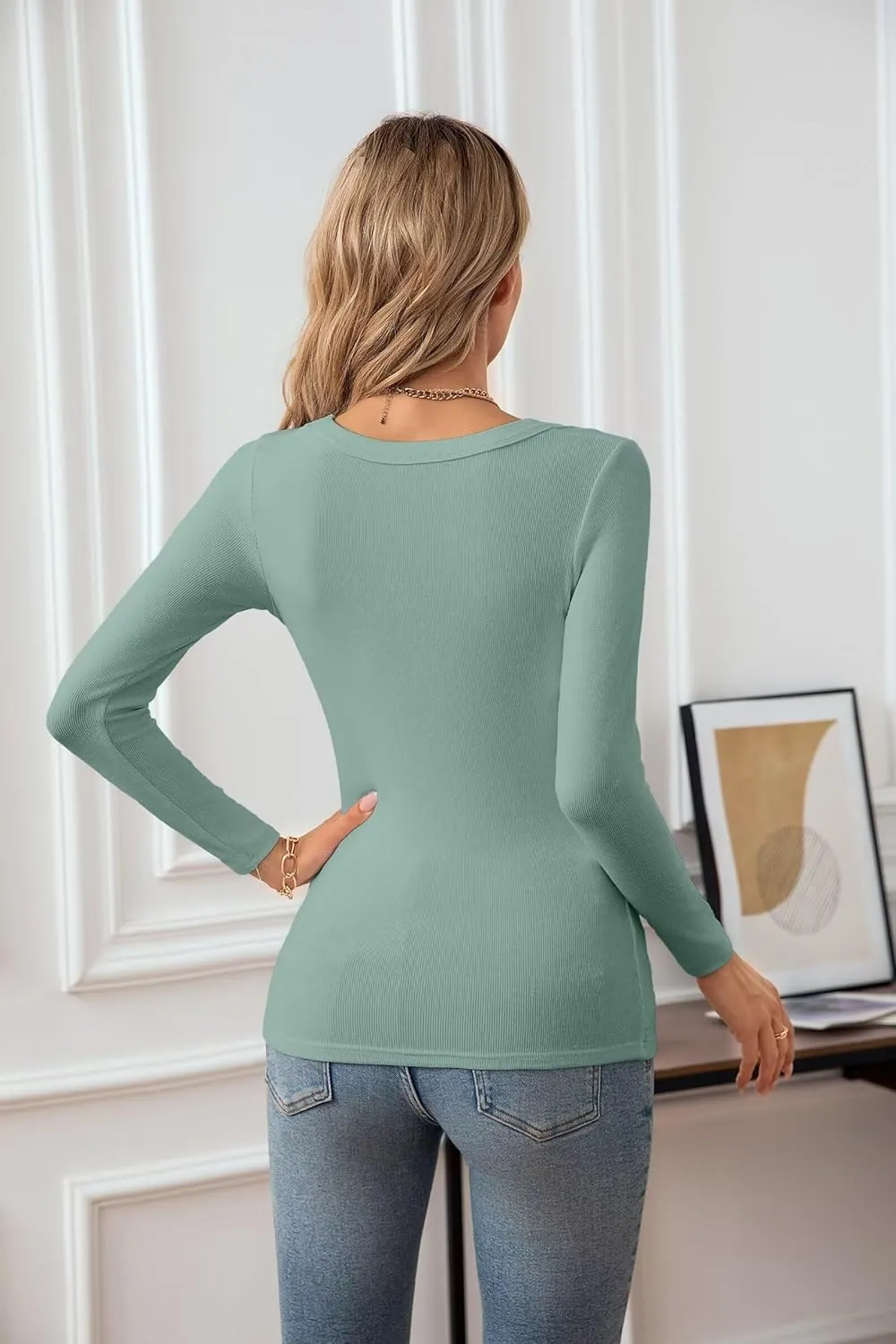 VICHYIE Womens Summer Short Sleeve Tops Square Neck Ribbed Slim Fitted Shirts Casual Tee Tshirt