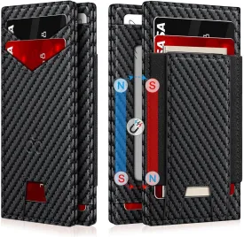 Wallet for Men Slim Leather Wallets for 9-13 Cards, RFID Blocking Thin Card Holder Wallet with ID Window & Stretchable Cash Slot, Minimalist Bifold Small Wallet for Front Pocket, Birthday Gift for Men