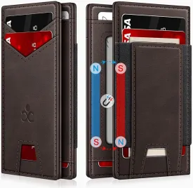 Wallet for Men Slim Leather Wallets for 9-13 Cards, RFID Blocking Thin Card Holder Wallet with ID Window & Stretchable Cash Slot, Minimalist Bifold Small Wallet for Front Pocket, Birthday Gift for Men