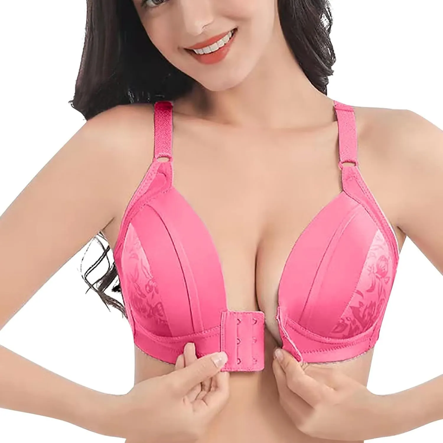 Womens Breathable New Air Bra,Plus Size High Support Ultra-Thin Comfort Padded No Underwire Front Closure Bras
