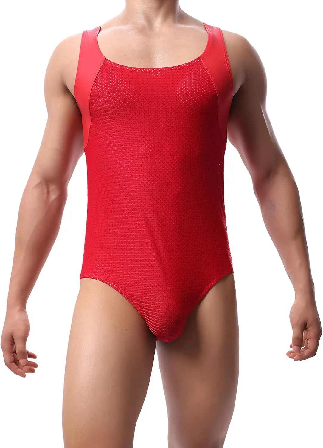 YUFEIDA Men's Athletic Supporters Breathable Bodysuit Active Base Layers Slim Fit Wrestling Jumpsuit One Piece Singlet